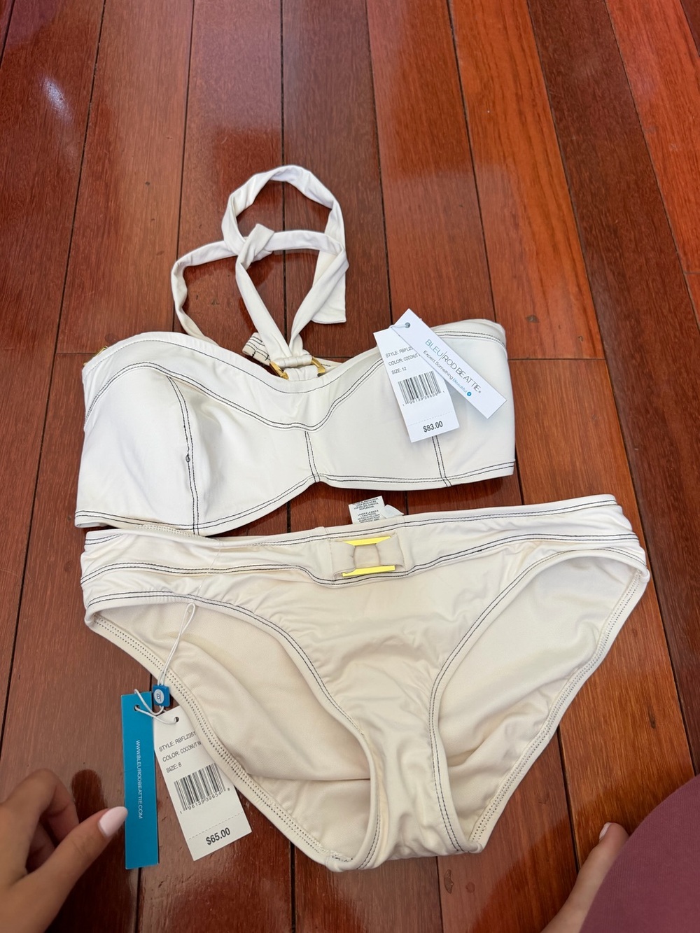 Cream Two-Piece Bikini Set - Strapless Top & Brief